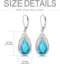 wholesale Filigree Earrings For Women 925 Sterling Silver Teardrop Gemstone Dangle Earrings Fine Jewelry Christmas Gifts For Women -0-5