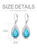 TOUPOP Sterling Silver Gemstone Teardrop Dangle Earrings Fine Jewelry Gifts-0-5