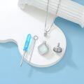 wholesale Sterling Silver Gemstone Urn Necklace for Ashes Memorial Jewelry-0-3
