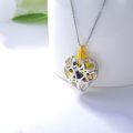wholesale 925 Sterling Silver Heart-Shaped Urn Pendant with Gemstones and Funnel Set - Keepsake Jewelry for Ashes-0-2