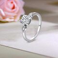 TOUPOP Sterling Silver 3 Stone D Color Vvs1 Moissanite Engagement Ring-0-5