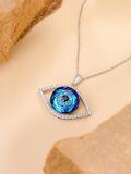 wholesale 925 Sterling Silver Blue Crystal Evil Eye Pendant Necklaces for Women Protection Lucky s-0-3