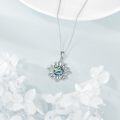 wholesale 925 Sterling Silver Lotus Flower Abalone Shell Triangle Pendant Necklace for Women-0-1