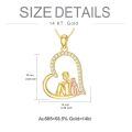 wholesale 14k Heart Pendant Necklace Wholesale With Diamonds And Girl Figurine-0-3