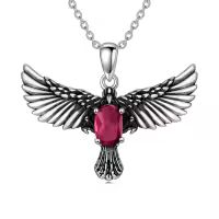 wholesale 925 Sterling Silver Birthstone Eagle Necklace for Women-July