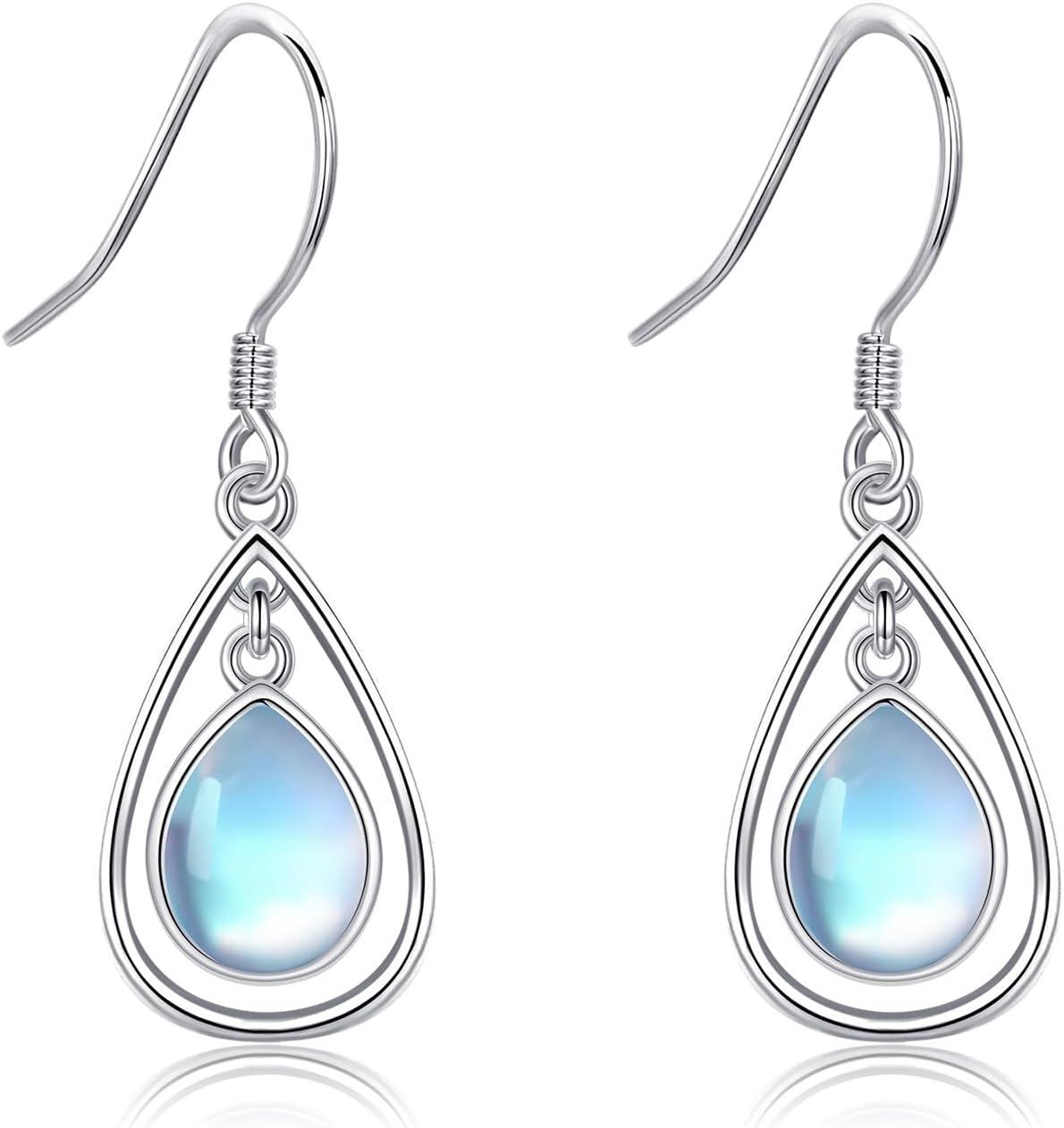 Sterling Silver Dolphin Teardrop Filigree Dangle Earrings for Women-Teardrop Drop Dangle Earrings