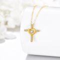 wholesale 14K Gold Diamond Heart & Cross Pendant Necklace for Girls ¨¦????¡è¨¦|?¨¦£¤¡ã ?¡è????-0-1