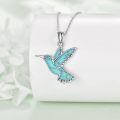 wholesale 925 Sterling Silver Hummingbird Necklace Wholesale Turquoise Inlay-0-34