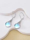 wholesale 925 Sterling Silver Moonstone Celtic Teardrop Dangle Earrings  for Women-0-3