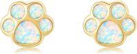 wholesale 14K Gold Opal Cat Claw Stud Earrings-Paw