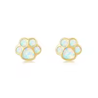 wholesale 14K Gold Opal Cat Claw Stud Earrings Wholesale-Paw