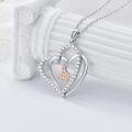wholesale TOUPOP Butterfly Necklace Sterling Silver Double Heart Pendant Necklace With Butterfly Birthday Christmas Jewelry Gifts For Women -0-3