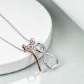 wholesale Sterling Silver Couple Hug Necklace - Romantic Embrace Pendant for Anniversary, Valentine's Day Gift for Her/Him, 18+2 Chain-0-1