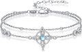 wholesale 925 Sterling Silver Infinity Starfish Anklet with Moonstone and Cubic Zirconia for Women-0-0