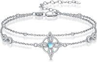 wholesale 925 Sterling Silver Infinity Starfish Anklet with Moonstone and Cubic Zirconia for Women-Bracelet7''-9''-Witch Knot