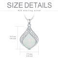 wholesale 925 Sterling Silver Pendant Necklace Black Agate Teardrop Platinum Plated Filigree Design For Women-0-11