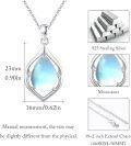 wholesale 925 Sterling Silver Teardrop Blue Moonstone Pendant Necklaces for Women Birthdays Gifts Jewelry Accessories 48 Chain Length-0-2
