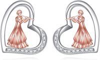 wholesale 925 Sterling Silver Sports Basketball Player Heart Stud Earrings s for Women-Flute