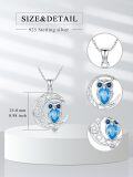 wholesale 925 Sterling Silver Blue Crystal Owl Pendant Necklaces for Women Girls s-0-4