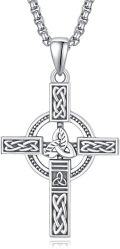wholesale 925 Sterling Silver 925 Celtic Knot Trinity Cross Pendant Necklace for Men & Women-0-0