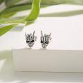 wholesale 925 Sterling Silver Hand of Death Stud Earrings - Gothic Skeleton Jewelry for Women & Men-0-1