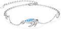 wholesale 925 Sterling Silver Blue Opal Sea Turtle Charm Bracelet Adjustable s for Women-0-0