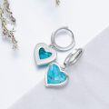 wholesale 925 Sterling Silver Heart-Shaped Turquoise Drop Earrings for Women-0-2