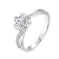 TOUPOP Sterling Silver Moissanite Personalized Engagement Ring-0-0