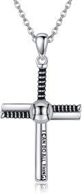 wholesale 925 Sterling Silver Baseball Bat and Ball Pendant Necklaces for Men Women-0-0
