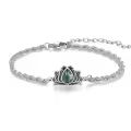 wholesale 925 Sterling Silver Opalite Flower Heart Charm Bracelet Wholesale 6-8 in-0-1