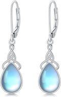 wholesale 925 Sterling Silver Teardrop Moonstone Drop Earrings s for Her-0-0