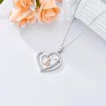 wholesale TOUPOP Butterfly Necklace Sterling Silver Double Heart Pendant Necklace With Butterfly Birthday Christmas Jewelry Gifts For Women -0-4