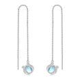 wholesale 925 Sterling Silver 5 7mm Pear Cut Moonstone Horseshoe Threader Earrings for Women-0-0