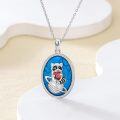 wholesale 925 Sterling Silver Raccoon Pendant with Turquoise Stone and Red Heart Charm Necklace for Women Girls' Gifts Mothers Day Birthdays Christmas-0-1