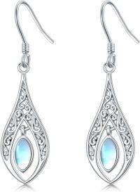 wholesale 925 Sterling Silver Teardrop Moonstone Filigree Dangle Earrings for Women-filigree-1