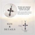 wholesale 925 Sterling Silver Red Garnet Cross Pendant Necklace Religious -0-4