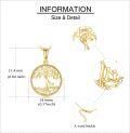 wholesale 14K Solid Family Tree Pendant Necklaces for Women Mothers Day Gifts Jewelry-0-3