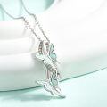 wholesale 925 Sterling Silver White Fire Opal Butterfly Pendant Necklaces Minimalist Fine s for Her-0-1
