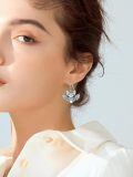 wholesale 925 Sterling Silver Cute Bat Moonstone Drop Earrings For Women-0-2