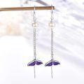wholesale 925 Sterling Silver Mermaid Tail Drop Pearl Earrings  for Her-0-1