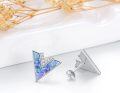 wholesale Sterling Silver Opal V Shape Stud Earrings for Women Minimalist-0-19