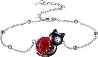 wholesale 14K Gold Pink Crystal Black Cat Pendant Necklace for Women Cats Lover-B-Black Cat 1