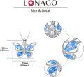 wholesale 925 Sterling Silver Blue Crystal Butterfly Pendant Necklace for Women-0-4
