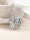 TOUPOP Sterling Silver Heart Hummingbird Pendant Necklace Gift-0-4