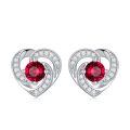 wholesale 925 Sterling Silver Birthstone Heart Stud Earrings Jewelry Gifts for Women-0-42