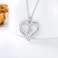 TOUPOP Sterling Silver Heart Initial A-Z Letter Pendant Necklace-0-4