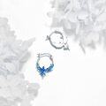 wholesale Sterling Silver Gold Zircon Phoenix Dangle Earrings for Women Gifts-0-4