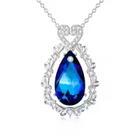 TOUPOP Sterling Silver Crystal Pendant Necklace For Women Birthday Christmas Gifts-undefined