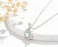 wholesale 14K Gold Moissanite & Opal White Rose Necklace for Women, Romantic Gift for Her, 16 Chain with 2 Extender-0-4