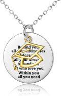 wholesale 925 Sterling Silver Round Disc with Gold Plated Geometric Shape Inspirational Quote Pendant Necklace for Women's Graduation Gifts-0-0